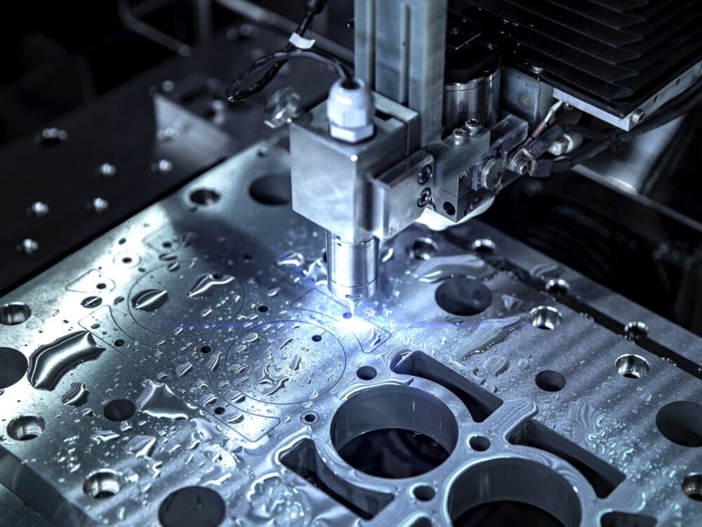 Industrial metalworking CNC water jet cutting system machine.
